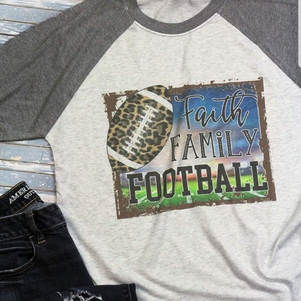 Faith Family and Football Raglan